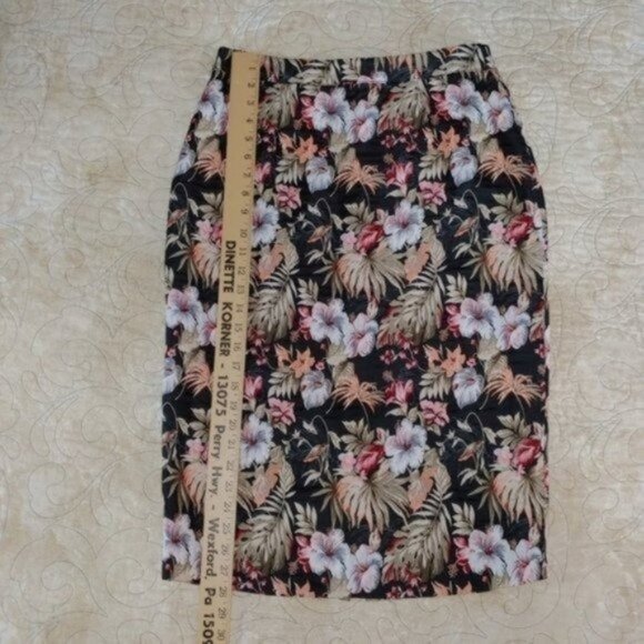 Anthropologie Isla Maude Tropical Floral Jacquard Pencil Skirt M - Picture 13 of 13